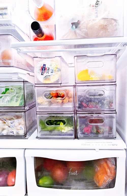 Home Kitchen Refrigerator organizing 101 with A Beautiful Mess 101 and The Container Store